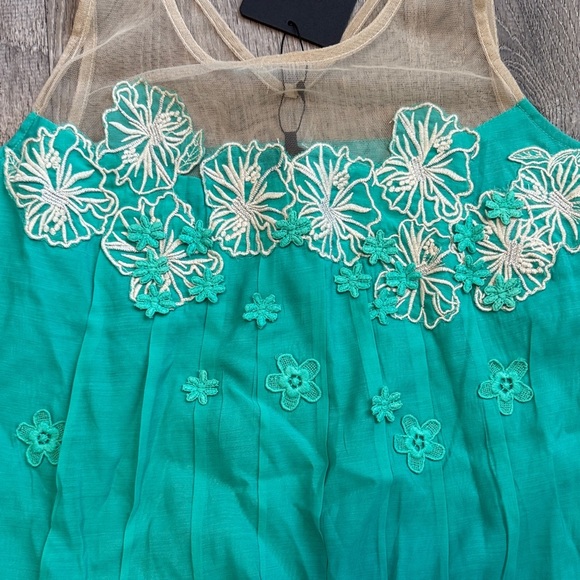 ANTHROPOLOGIE RYU Dress Core Aqua Sleeveless NEW S - Picture 3 of 5